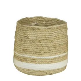 Kaemingk Korb aus Maisblättern M Natur & Weiß Ø 25 cm Höhe 25 cm