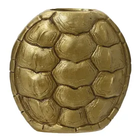 Kaemingk Vase Schildkrötenpanzer goldfarben L: 19,2 cm W: 7,4 cm H: 19,4 cm - Polyresin
