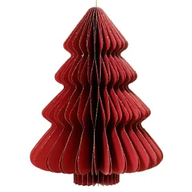 Kaemingk Weihnachtsanhänger Tannenbaum Rot Glitter & Aufhänger 15 cm - Papier