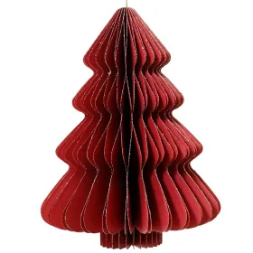 Kaemingk Weihnachtsanhänger Tannenbaum Rot Glitter & Aufhänger 20 cm - Papier