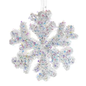 Kaemingk Weihnachtsdeko Schneeflocke Fein Weiß & irisierend Ø 15 cm - Kunststoff