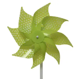 Decoris® Windrad Grün mit weißen Punkten Ø 20 cm 35 cm - Kunststoff