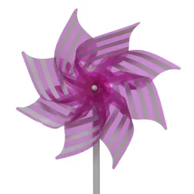 Decoris® Windrad Pink/Weiß gestreift Ø 20 cm H: 35 cm - Kunststoff