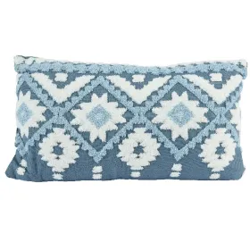 Kissen Indigomuster Blau 50 x 30 cm - Polyester & Baumwolle