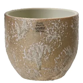 Pflanzen Übertopf Beige/Goldfarben mit Glitter Ø 16 cm Höhe 14 cm - Terrakotta