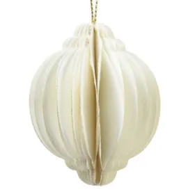 Kaemingk Weihnachtsaufhänger Kugel Weiß Ø 6 cm - Papier