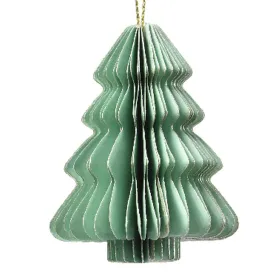 Kaemingk Weihnachtsanhänger Tannenbaum Mintgrün Glitter & Aufhänger 6 cm - Papier