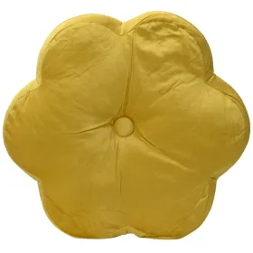 Decoris® Indoor-Kissen Blüte Gelb Ø 38 cm - Polyester