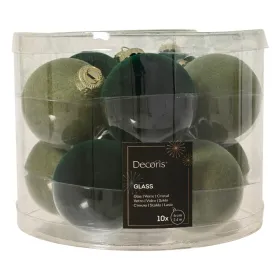 Kugeln samt moos- & tannengrün Ø 6 cm - 10er Set