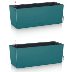 LECHUZA® Blumenkasten BALCONERA Color 50 Petrolblau All-in-One x 2
