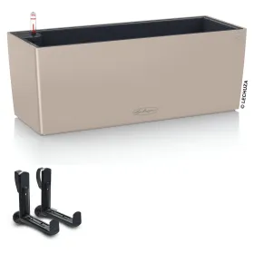 LECHUZA® Blumenkasten BALCONERA Color 50 Sandbraun All-in-One + 2 Halter