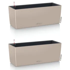 LECHUZA® Blumenkasten BALCONERA Color 50 Sandbraun All-in-One x 2