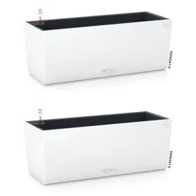 LECHUZA® Blumenkasten BALCONERA Color 50 Weiß All-in-One x 2
