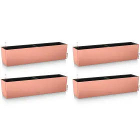 LECHUZA® Blumenkasten BALCONERA Color 80 Korallrot All-in-One x 4