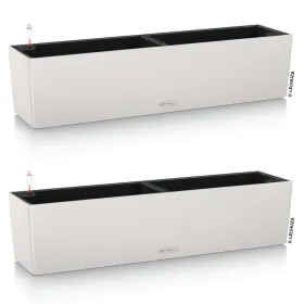 LECHUZA® Blumenkasten BALCONERA Color 80 Lichtgrau All-in-One x 2