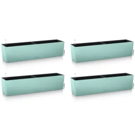 LECHUZA® Blumenkasten BALCONERA Color 80 Pastellgrün All-in-One x 4