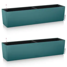 LECHUZA® Blumenkasten BALCONERA Color 80 Petrolblau All-in-One x 2