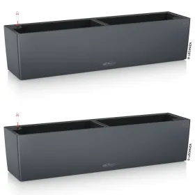 LECHUZA® Blumenkasten BALCONERA Color 80 Schiefergrau All-in-One x 2