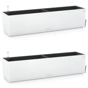 LECHUZA® Blumenkasten BALCONERA Color 80 Weiß All-in-One x 2