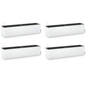 LECHUZA® Blumenkasten BALCONERA Color 80 Weiß All-in-One x 4