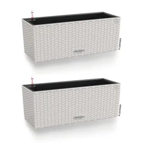 LECHUZA® Blumenkasten BALCONERA Cottage 50 Lichtgrau All-in-One x 2