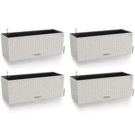 LECHUZA® Blumenkasten BALCONERA Cottage 50 Lichtgrau All-in-One x 4