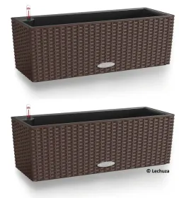 LECHUZA® Blumenkasten BALCONERA Cottage 50 Mokka All-in-One x 2