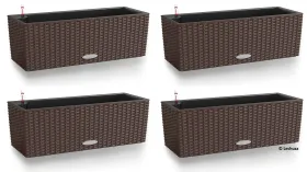 LECHUZA® Blumenkasten BALCONERA Cottage 50 Mokka All-in-One x 4