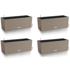 LECHUZA® Blumenkasten BALCONERA Cottage 50 Sandbraun All-in-One x 4
