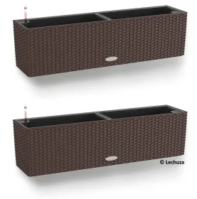 LECHUZA® Blumenkasten BALCONERA Cottage 80 Mokka All-in-One x 2