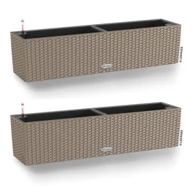 LECHUZA® Blumenkasten BALCONERA Cottage 80 Sandbraun All-in-One x 2