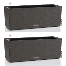 LECHUZA® Blumenkasten BALCONERA Stone 50 Graphitschwarz All-in-One x 2