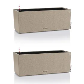 LECHUZA® Blumenkasten BALCONERA Stone 50 Sandbeige All-in-One x 2