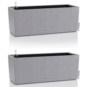 LECHUZA® Blumenkasten BALCONERA Stone 50 Steingrau All-in-One x 2