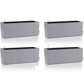 LECHUZA® Blumenkasten BALCONERA Stone 50 Steingrau All-in-One x 4