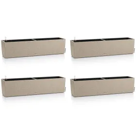 LECHUZA® Blumenkasten BALCONERA Stone 80 Sandbeige All-in-One x 4