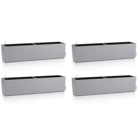LECHUZA® Blumenkasten BALCONERA Stone 80 Steingrau All-in-One x 4
