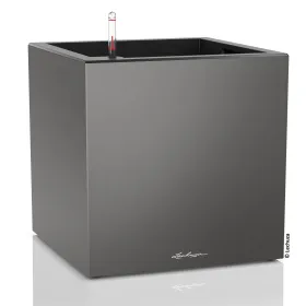 LECHUZA® Pflanzgefäße CANTO Premium 40 Low Würfel Anthrazit metallic matte Oberfläche All-in-One