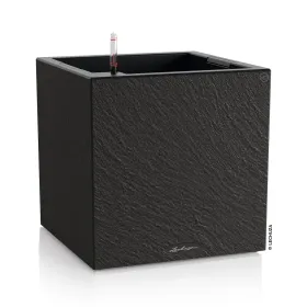 LECHUZA® Pflanzgefäße CANTO Slatestone 40 low Dunkelgrau All-in-One