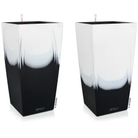 LECHUZA® Pflanzgefäße CUBICO Color 30 Cambio Black & White seidenmatt All-in-One x 2