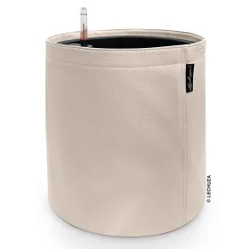 LECHUZA® Pflanzgefäße TRENDCOVER Kunstleder 32 Creme beige All-in-One