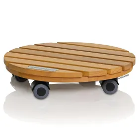 LECHUZA® Zubehör Rolluntersetzer Natural Wood 30 round rund - FSC 100 % Eukalyptus grandis