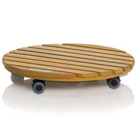 LECHUZA® Zubehör Rolluntersetzer Natural Wood 40 round rund - FSC 100 % Eukalyptus grandis