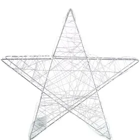 LED 3D-Weihnachtsstern Silber 28,5 cm mit 30 Lichter und 6 Stunden Timer