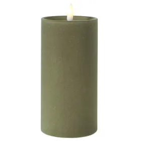 LED-Kerze Velvetta beflockt grün Ø 7,5 cm Höhe 17,5 cm