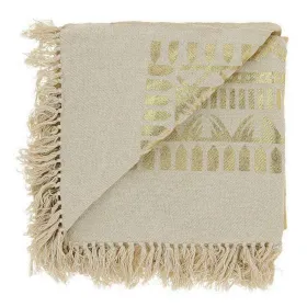 Lemetex UNIQUE Living® Decke Tari Natur & Goldfarben 125 x 150 cm