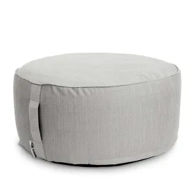 Lemetex UNIQUE Living® Deko- Aufblasbares Pouf-Sitzkissen Senna Ø 55 cm Höhe 25 cm light grey
