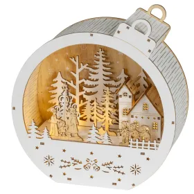 Lumineo Batterie LED Szene Weihnachtskugel - warmweiß - Kunststoff & Sperrholz
