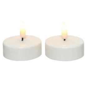Lumineo Batterie LED TeelichterWeiß Ø 6 cm Höhe 5,5 cm 2 Stück