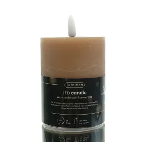 Lumineo Batterie LED Wachskerze Caramel Flammeneffekt Ø 7 cm Höhe 11,2 cm - warmweiß